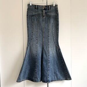 Urban Outfitters BDG Kendall Mermaid Denim Maxi Skirt Size XS